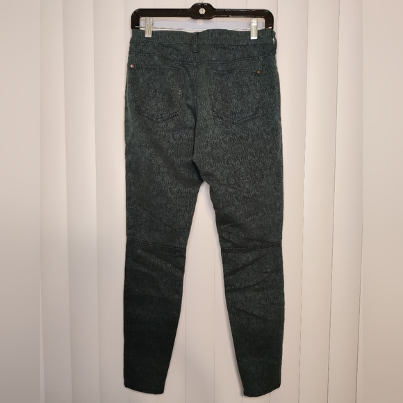 Anthropologie Pilcro And The Letterpress Stylish Green And Black Patterned Pants - Picture 2 of 5